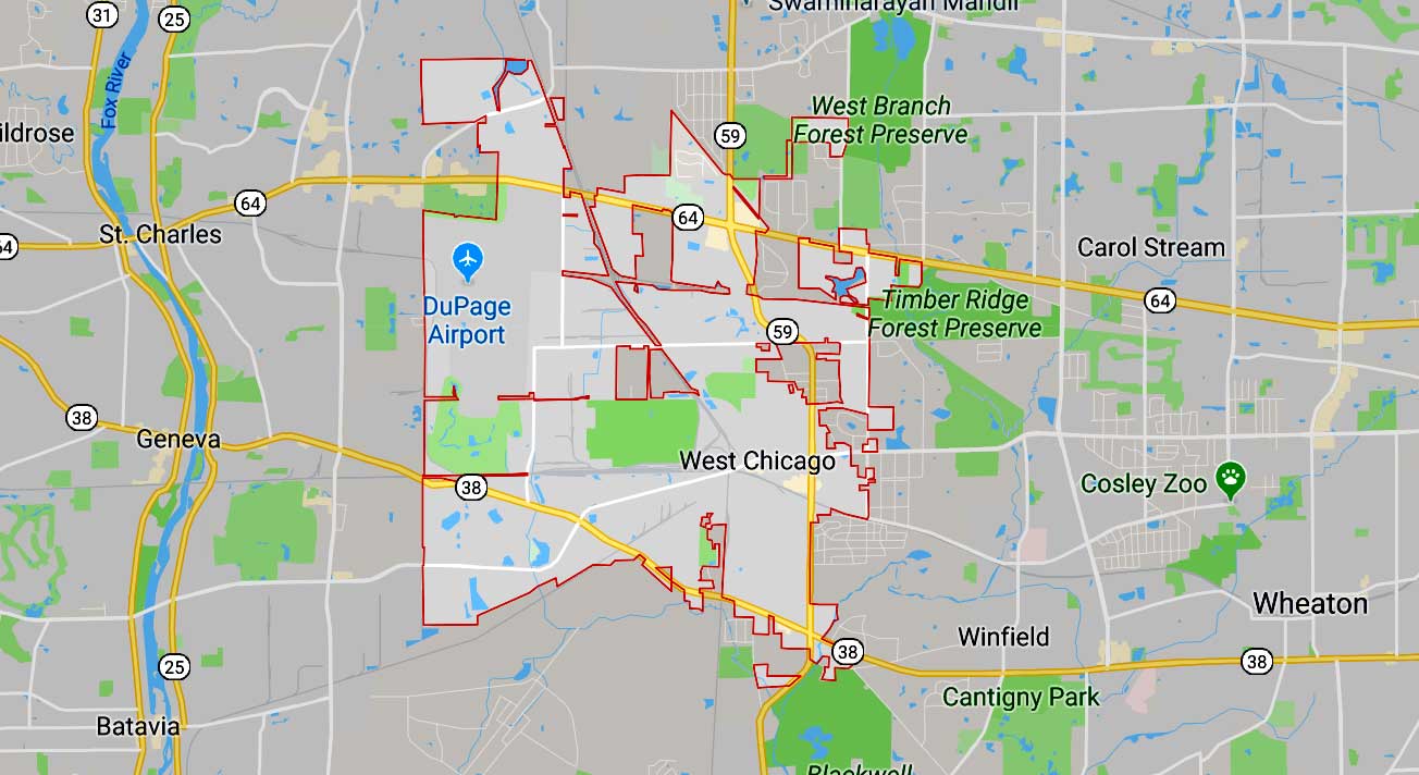 west chicago storm damage map