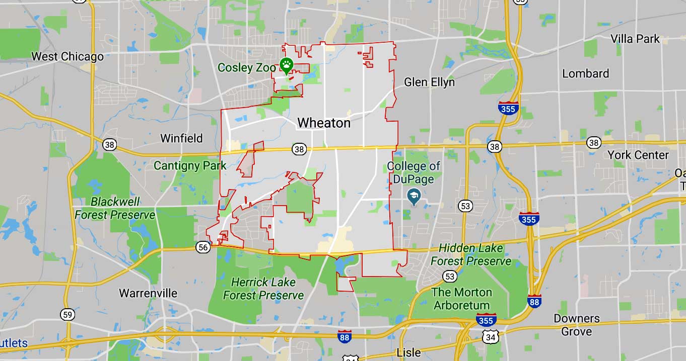 wheaton Illinois hail damage map